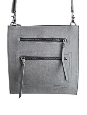 Botkier Chelsea Pancake Leather Gray Crossbody Bag Minimalist